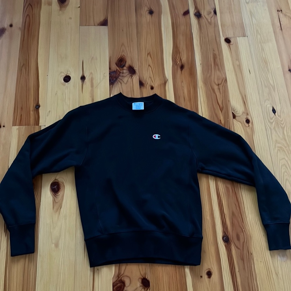 Black Champion Crew Neck Sweatshirt